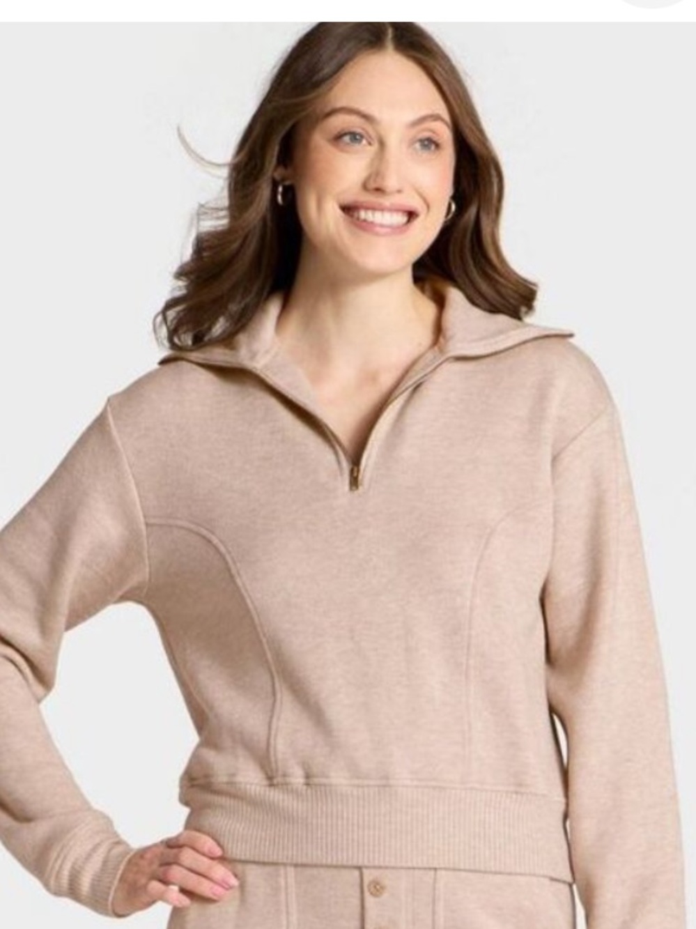 New cream beige half zip pullover size XXL